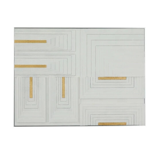 Best Sale ๐ Studio 350 White Wood Contemporary Geometric Wall Art โ๏ธ - Image 2