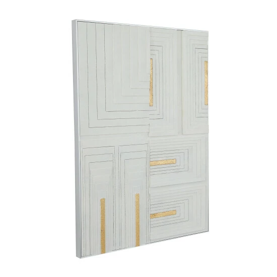 Best Sale ๐ Studio 350 White Wood Contemporary Geometric Wall Art โ๏ธ - Image 3