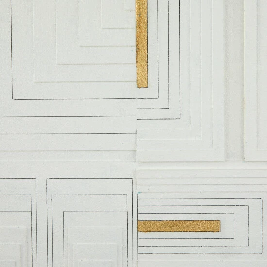 Best Sale ๐ Studio 350 White Wood Contemporary Geometric Wall Art โ๏ธ - Image 4