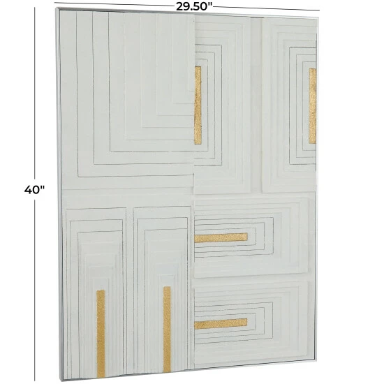 Best Sale ๐ Studio 350 White Wood Contemporary Geometric Wall Art โ๏ธ - Image 5