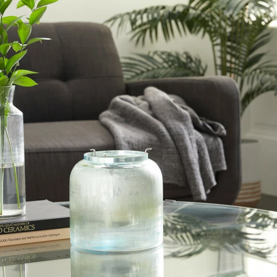 Flash Sale ๐ฅ Studio 350 Turquoise Glass Contemporary Candle Holder 8 X 7 X 7 - 7 X 7 X 8Round โ