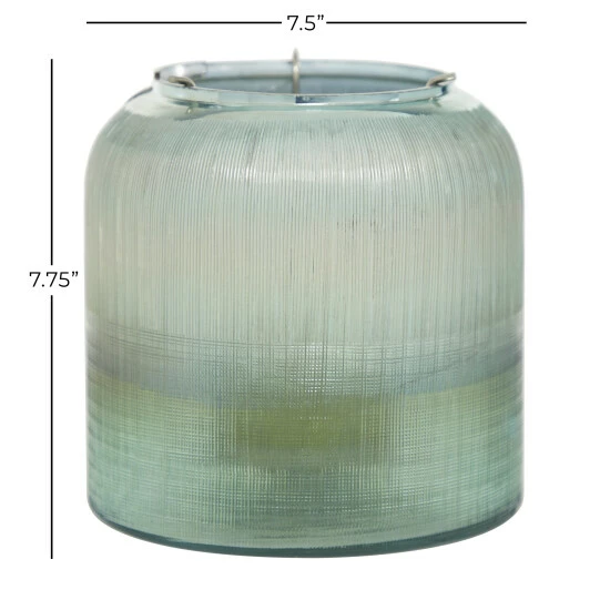 Flash Sale ๐ฅ Studio 350 Turquoise Glass Contemporary Candle Holder 8 X 7 X 7 - 7 X 7 X 8Round โ - Image 5