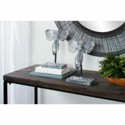 Promo 🎉 Studio 350 Grey Metal Eclectic Sculpture Elephant (Set Of 2) - 9 X 5 X 12 💯