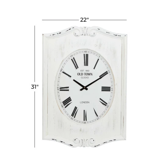 Best Pirce 👍 Studio 350 White Wood Farmhouse Wall Clock 31 X 22 X 4 - 22 X 4 X 31 🥰 - Image 5