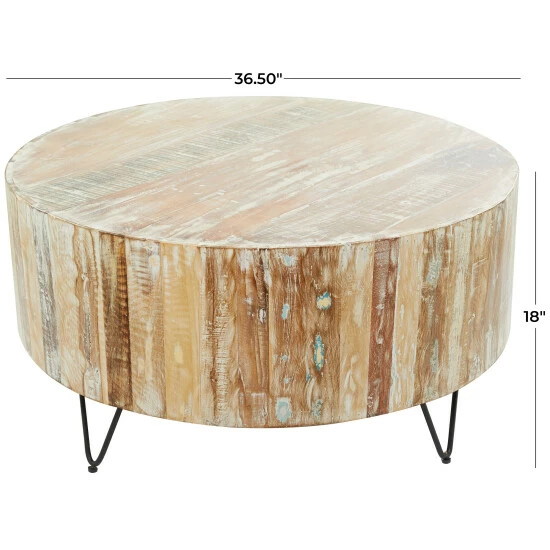 Best deal 😍 Studio 350 Brown Mango Wood Rustic Coffee Table 😉 - Image 6