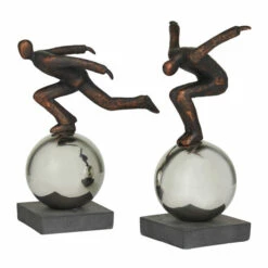 Best Pirce ⌛ Studio 350 Bronze Polystone Modern People Sculpture ( Set Of 2) - S/2 13", 14"H ⌛