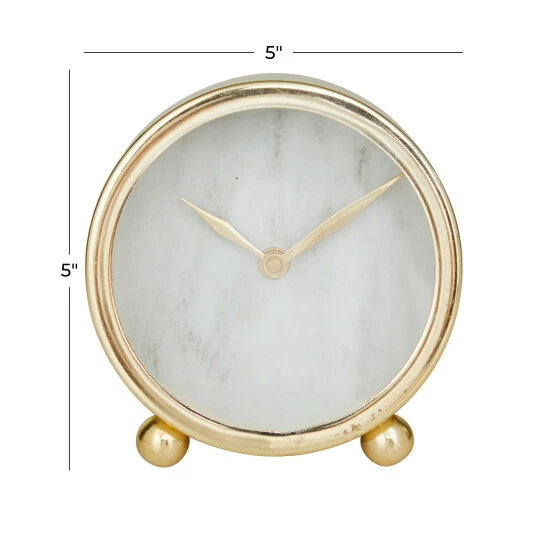 Outlet β Studio 350 Gold Stainless Steel Glam Clock No Theme 5 X 5 X 3 - 5 X 2 X 5Round π₯° - Image 6