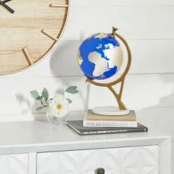 New 🤩 Studio 350 Multi-colored Globe Home Decor And Display W Marble Base - 13.5x8 🌟