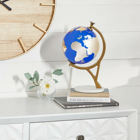 New 🤩 Studio 350 Multi-colored Globe Home Decor And Display W Marble Base - 13.5x8 🌟