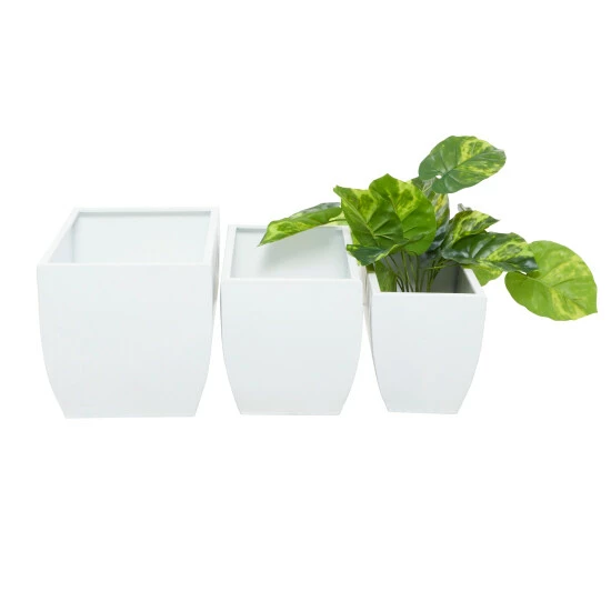 Outlet ✔️ Studio 350 Metal Modern Planter (Set Of 3) - S/3 20", 18", 16"W Black 💯 - Image 5