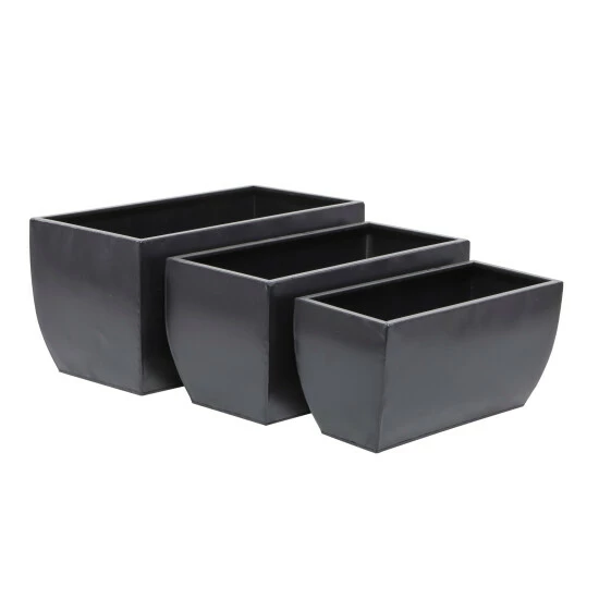 Outlet ✔️ Studio 350 Metal Modern Planter (Set Of 3) - S/3 20", 18", 16"W Black 💯 - Image 8