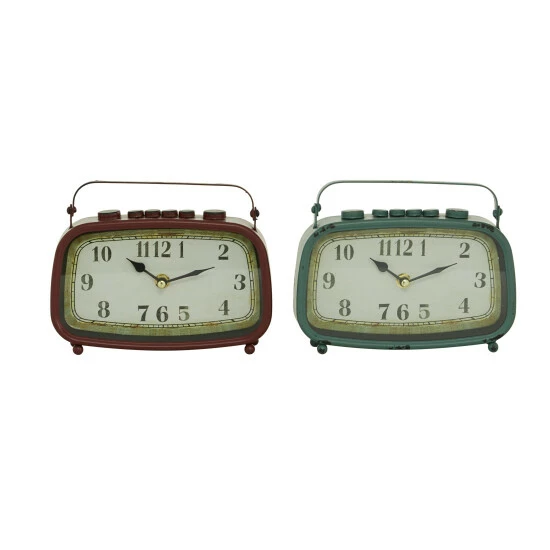 Best Pirce 🌟 Studio 350 Metal Country Cottage Vintage Clock (Set Of 2) - 8 X 2 X 6 White-black 🎉 - Image 4