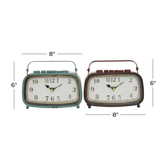 Best Pirce 🌟 Studio 350 Metal Country Cottage Vintage Clock (Set Of 2) - 8 X 2 X 6 White-black 🎉 - Image 7