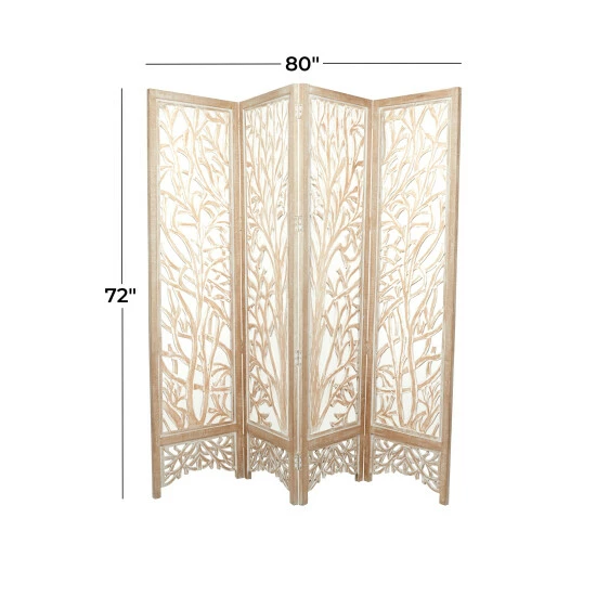 Best reviews of 🎁 Studio 350 Brown Wood Modern Farmhouse Room Folding Divider Screen - 80"L X 1"W X 72"H ✔️ - Image 7