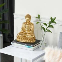 Buy 🎁 Studio 350 Gold Polystone Glam Sculpture Buddha 12 X 9 X 7 - 9 X 7 X 12 👍