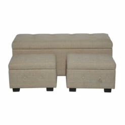 Coupon ✨ Studio 350 Beige Wood Traditional Storage Bench (Set Of 3) - 41 X 16 X 18 👏