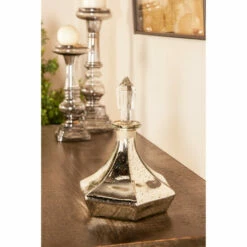 Promo ✨ Studio 350 Silver Glass Glam Decorative Jar (Set Of 3) - 7 X 7 X 11 ✔️