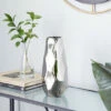 Promo 🤩 Studio 350 Silver Aluminum Contemporary Vase 12 X 6 X 5 - 6 X 5 X 12 🌟