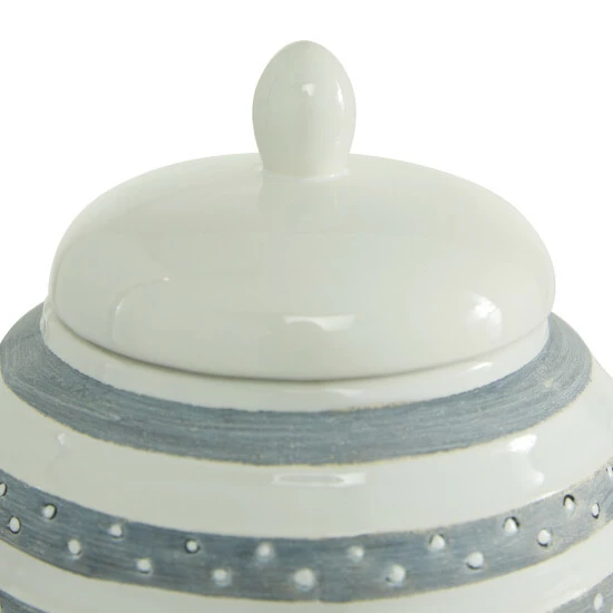 Promo 🔥 Studio 350 White Ceramic Coastal Decorative Jar (Set Of 2) - S/2 8.5", 9.75"H ✔️ - Image 4