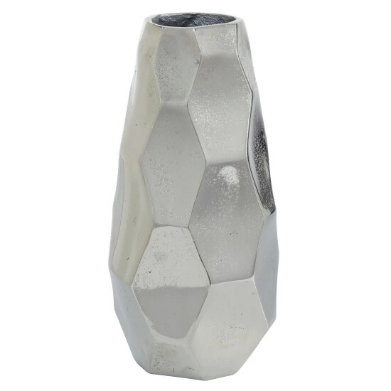Promo 🤩 Studio 350 Silver Aluminum Contemporary Vase 12 X 6 X 5 - 6 X 5 X 12 🌟 - Image 2