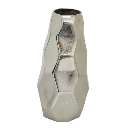 Promo 🤩 Studio 350 Silver Aluminum Contemporary Vase 12 X 6 X 5 - 6 X 5 X 12 🌟 - Image 3