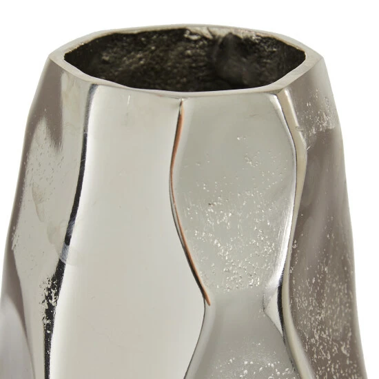Promo 🤩 Studio 350 Silver Aluminum Contemporary Vase 12 X 6 X 5 - 6 X 5 X 12 🌟 - Image 4