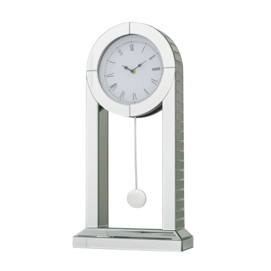 Outlet 😀 Studio 350 Silver Decorative Wood Glam Clock - 12"L X 5"W X 24"H 🔥 - Image 2