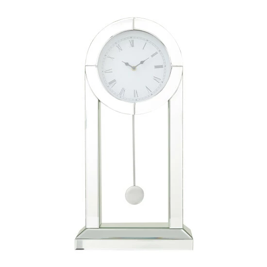 Outlet 😀 Studio 350 Silver Decorative Wood Glam Clock - 12"L X 5"W X 24"H 🔥 - Image 3