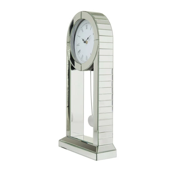 Outlet 😀 Studio 350 Silver Decorative Wood Glam Clock - 12"L X 5"W X 24"H 🔥 - Image 4