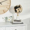 New ❤️ Studio 350 Globe Display With Gold Plates And Marble Cone Stand - 15x8 🔥