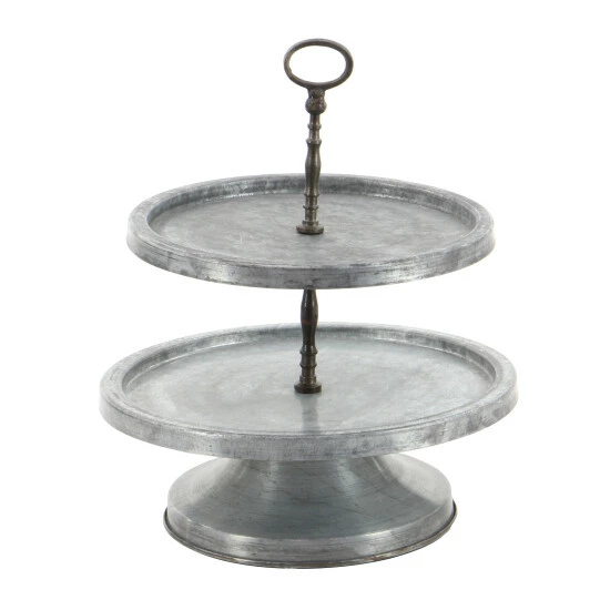 Coupon 🔔 Studio 350 Grey Metal Farmhouse Tiered Server 17 X 15 X 15 ❤️ - Image 4