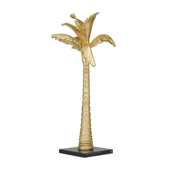 Outlet โ Studio 350 Gold Polystone Coastal Palm Tree Sculpture ๐คฉ - Image 2