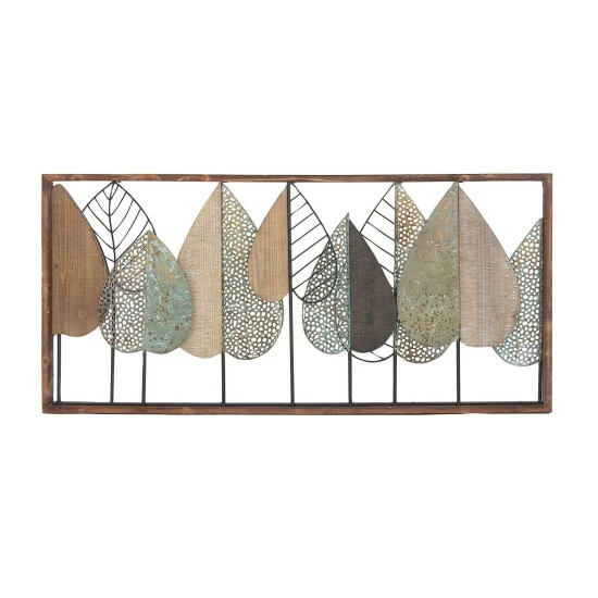 Top 10 ⭐ Studio 350 Brown Iron Modern Wall Decor Floral And Botanical 22 X 47 X 3 🔥 - Image 3