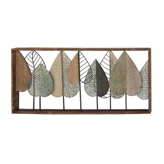 Top 10 ⭐ Studio 350 Brown Iron Modern Wall Decor Floral And Botanical 22 X 47 X 3 🔥 - Image 4