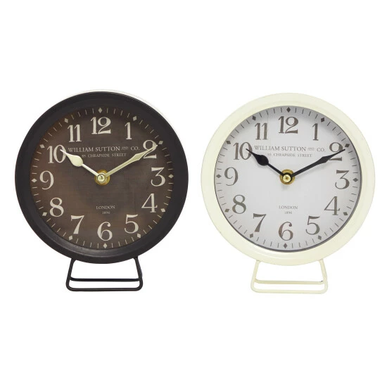 Best Sale ✨ Studio 350 Black Iron Vintage Clock No Theme (Set Of 2) - 6 X 2 X 7 Round 🎉 - Image 2