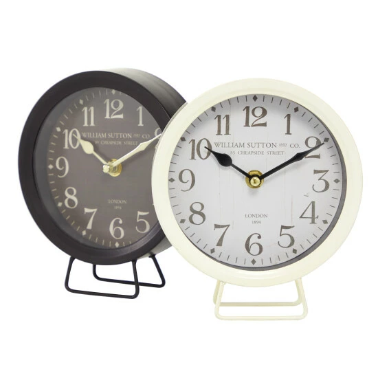 Best Sale ✨ Studio 350 Black Iron Vintage Clock No Theme (Set Of 2) - 6 X 2 X 7 Round 🎉 - Image 3