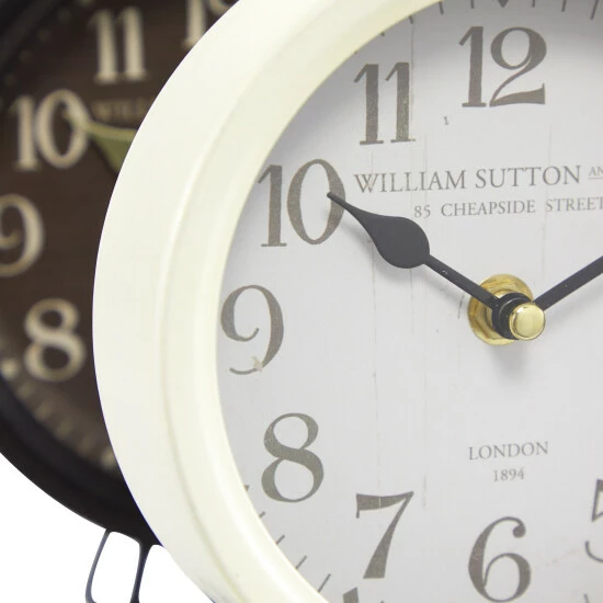 Best Sale ✨ Studio 350 Black Iron Vintage Clock No Theme (Set Of 2) - 6 X 2 X 7 Round 🎉 - Image 5