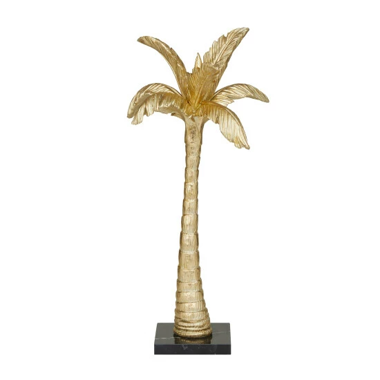 Outlet โ Studio 350 Gold Polystone Coastal Palm Tree Sculpture ๐คฉ - Image 8