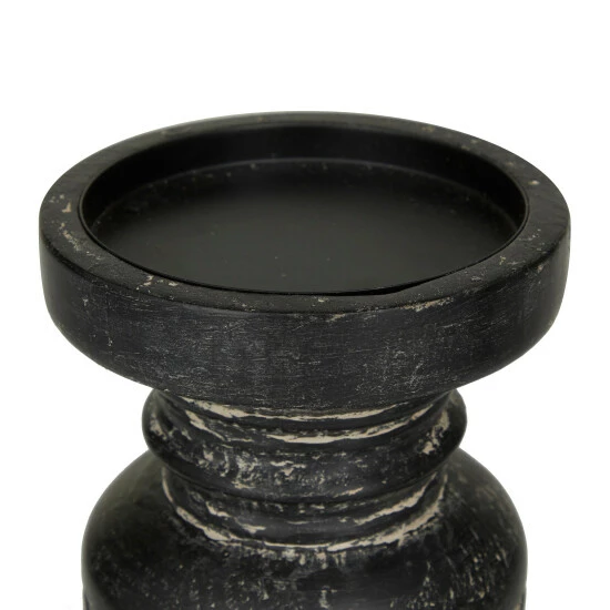 Hot Sale 🎉 Studio 350 Black Wood Traditional Candle Holder ( Set Of 3) - S/3 9", 7", 6"H 🔥 - Image 4