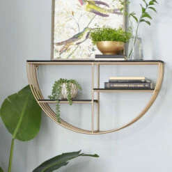 Best reviews of ✔️ Studio 350 Gold MDF Contemporary Wall Shelf 15 X 28 X 7 - 28 X 7 X 15 🛒