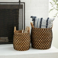 Best deal 🔥 Studio 350 Brown Banana Leaf Coastal Storage Basket (Set Of 2) 🔔