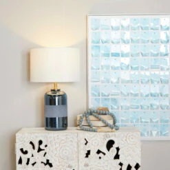 Buy ๐งจ Studio 350 Blue Stoneware Modern Accent Lamp - 15 X 15 X 24 ๐