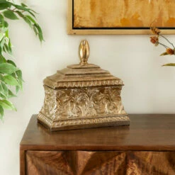 Best reviews of ✔️ Studio 350 Gold Polystone Traditional Decorative Jar 11 X 10 X 6 🌟