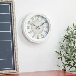 Best Sale ✨ Studio 350 White Iron Farmhouse Wall Clock 14 X 14 X 3 - 14 X 3 X 14 🎁