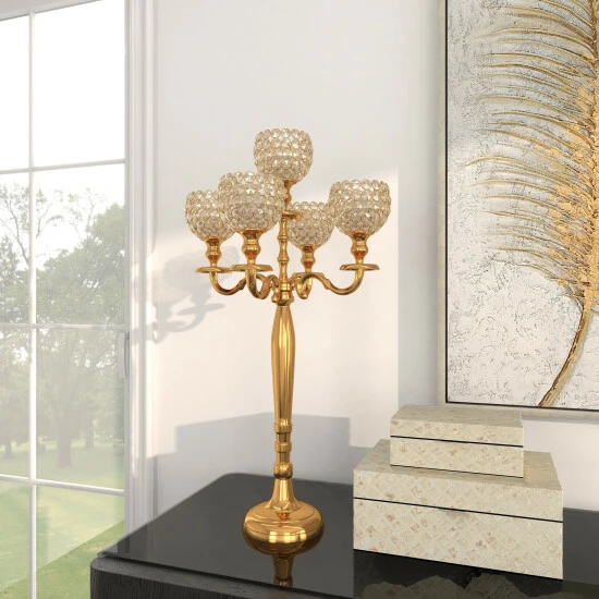 Buy 🥰 Studio 350 Gold Aluminum Glam Hurricane Lamp 27 X 15 X 15 - 15 X 15 X 27 🥰 - Image 5