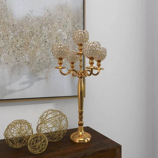 Buy 🥰 Studio 350 Gold Aluminum Glam Hurricane Lamp 27 X 15 X 15 - 15 X 15 X 27 🥰 - Image 6