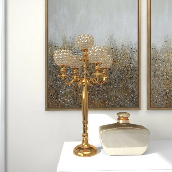 Buy 🥰 Studio 350 Gold Aluminum Glam Hurricane Lamp 27 X 15 X 15 - 15 X 15 X 27 🥰 - Image 7