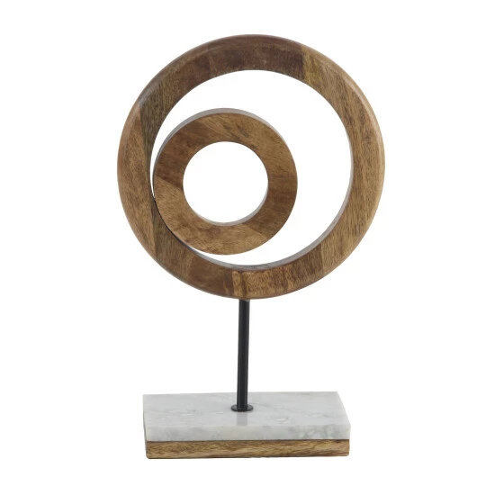 Flash Sale โค๏ธ Studio 350 Brown Wood Modern Sculpture Abstract 13 X 9 X 4 - 9 X 4 X 13 ๐ - Image 2