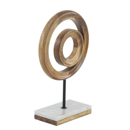 Flash Sale โค๏ธ Studio 350 Brown Wood Modern Sculpture Abstract 13 X 9 X 4 - 9 X 4 X 13 ๐ - Image 3