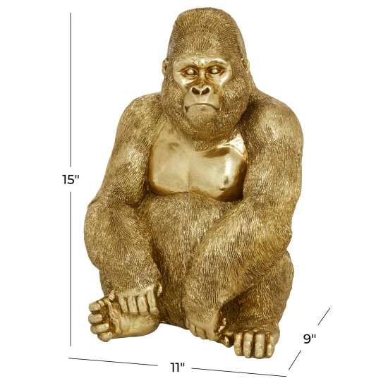 Wholesale 🔔 Studio 350 Gold Polystone Traditional Animal Gorilla Art Sculpture Statue - 11 X 9 X 15 💯 - Image 7